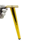 Golden Metal Sofa Legs Set 4 Beefy Adjustable Cone Furniture Feet for Sofas Coffee Tables TV Cabinets Beds Dining Desks