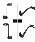 Black Motorcycle Floorboard Kit With Driver And Passenger Footrests Shifter Lever And Brake Arm For Touring Road Electra Street Glide 08 25 Set 14 Up Now, showing angled and side view of brake arm detail.