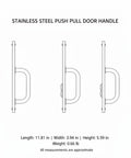 Diagram of Stainless Steel Push Pull Door Handle For Exterior Entrances Surface Mounted Bar Heavy Duty Front Door Hardware