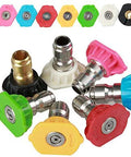 Lheng pressure washer nozzle tips set, assorted colors, 1/4 inch quick-connect and pivoting couplers