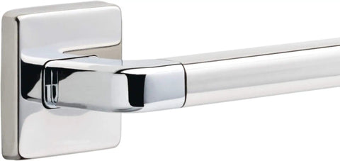 Close-up of 18 Inch ADA Bath Grab Bar in Polished Chrome, Angular Modern Decorative Design with Concealed Mounting