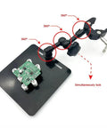 Adjustable Hot Air Gun Stand With Hands Free Holder For BGA Rework And PCB Desoldering Durable Aluminum Clamp Fits Up To 55mm shown