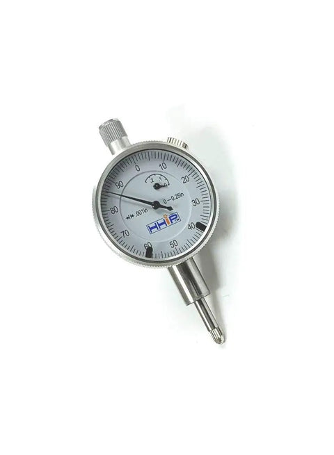 AGD Group 1 Dial Indicator 0 To.250 Inch, Three Eighths Inch Stem, Satin Chrome Finish, Jeweled Movement, Hardened Stainless Steel Rack And Contact Point, One And A Half Inch Dial Face, Lug Back, Reading 0 To 100,.001 Inch Graduation