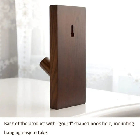 Back view of Slick Wall Mounted Coat Rack With Nifty Key Organizer Hook For Bathroom Entryway Closet showing gourd shaped hook hole.