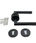 Matte Black Round Tube Door Handle Made From Stainless Steel Interior Hardware For Doors And Cabinets Easy Install Smooth Operation