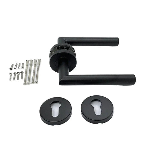 Matte Black Round Tube Door Handle Made From Stainless Steel Interior Hardware For Doors And Cabinets Easy Install Smooth Operation