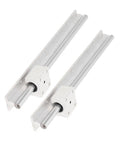 Two Piece 300mm CNC Linear Rail Guide With SBR Slide Block Set For Heavy Duty Stable Motion Shaft Guideway Easy Install With Five Mounting Holes For CNC Parts And Router Setup, two rails