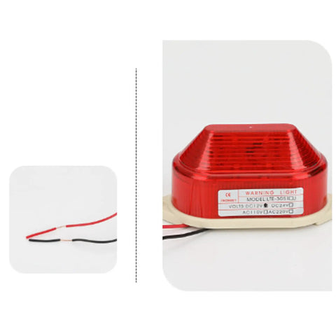 Red LED Strobe Warning Light For Emergency Safety Use, Compact Flashing Alarm Lamp For Factories, Transportation And Machinery, 12V Power