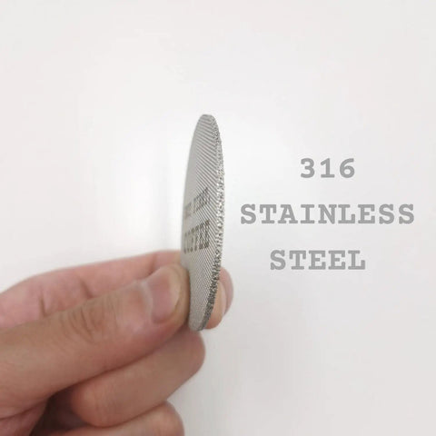 Side view of 316 stainless steel Espresso Puck Screen 53.3mm 1.7mm Thick 150μm Mesh Reusable Filter for 54mm Portafilter