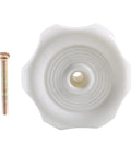 Dude, Upgrade Your Ride With This Smooth Twist Interior Window Latch Knob Designed For Most Rvs To Control Airflow And Keep The Vibe Fresh On Any Road Trip. White plastic knob with a single hole and a screw.