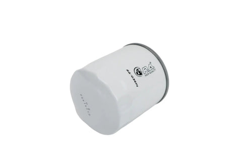 Heavy Duty Engine Oil Filter With Top Shelf Synthetic Microfiber Media For Badass 20 Micron Particle Capture from a side angle.