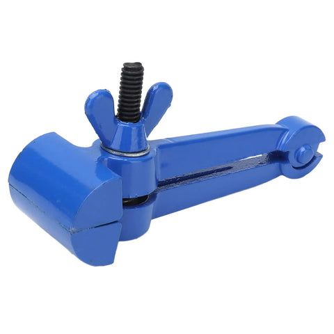50mm Mini Hand Vise With Carbon Steel Build And Non Slip Jaw, Locking Clamps For Precise Small Parts Work, Handy Boss Grade Tool For Maintenance, Model Making, Jewelry Crafting And Electronics Projects, blue side view