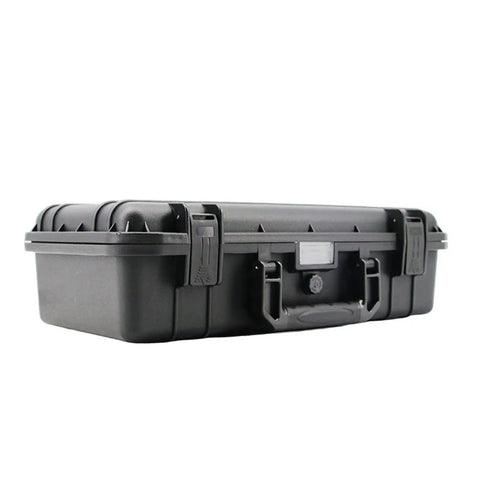 Black Rugged Portable Storage Case For Tools And Gear, Waterproof And Shockproof Organizer Box with Secure Closure, Durable PP Shell