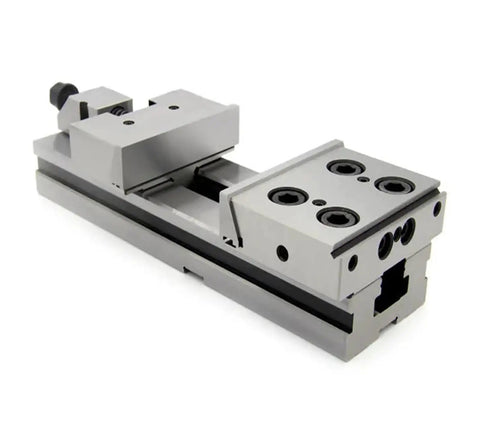 Modular Precision Vise GT150B Built Tough For Milling And CNC Machining Heavy Duty Bench Vise with wide jaw, side angle view