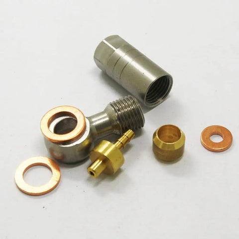 Pro Grade Hydraulic Brake Hose Fittings Feature Copper Olive Head Connectors For Tech3 V4 E4 X2 Supermoto Bike Ensure Tight Seals And Reliable Flow Built From Aluminum Alloy For Long Life And Leak Proof Works Rad On Streets Or Tracks For Performance, copper and aluminum brake fittings and washers