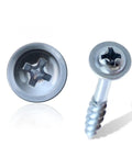Close-up of 63mm Pocket Hole Screws 100 Pack For Woodworking Semi Self Tapping Crosshead Galvanized Carbon Steel