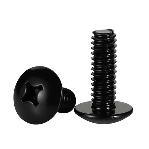 Heavy Duty M6 Truss Head Machine Screws, Black Coated Stainless Steel Cabinet And Drawer Fasteners, Full Thread Phillips Drive Hardware, Built Tough For Zero Sweat Cabinet Builds, 25 Pack
