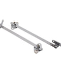 Rock Solid Cabinet Flap Stay Hinge With Down Drop Lid Support And Sliding Rail For Cupboard Doors, Iron And Zinc Alloy, Silver Finish
