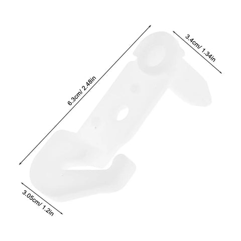 Awesome Fridge Door Stop Latch That Kills Noise And Stops Bumps With A Tough Plastic Clip, white plastic, 6.3cm x 3.4cm, used for securing doors.