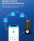 Next Level Smart Lock App Controlled Electronic Deadbolt Door Lock Offering No Stress Entry And Top Shelf Visitor Access For Reliable Daily Home Protection Black displayed with phone app managing lock settings.