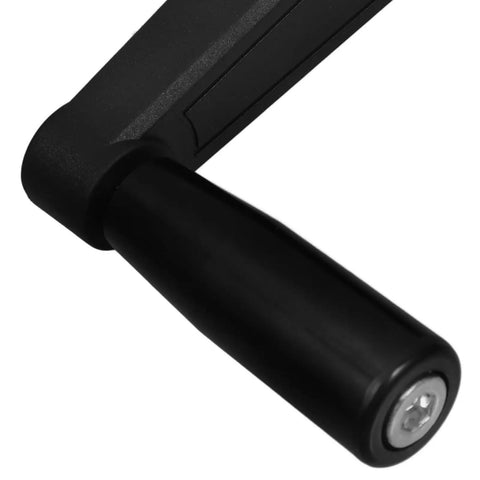 Close-up of Mobestech 2-Piece Nylon Crank Handle for Milling Machines, featuring ergonomic black grip and sturdy design.
