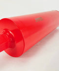 Red cylindrical diamond core drill bit with threaded shank