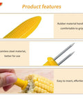Stainless Steel Corn On The Cob Holders Set Of Ten For Grilling Easy To Grip Skewers For Barbecue Two Point Three Six Inch Forks details