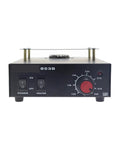 Front view of 540W Hot Plate Heat Station for BGA rework and desoldering with temperature dial, black design, model 853B.