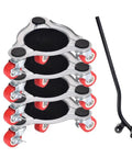 4 Pack Heavy Duty Furniture Movers Dolly With 360 Degree Swivel Wheels For Easy Moving Of Sofas Couches Appliances And Pianos 800 Lb Load Capacity Smooth Rolling Caster Plates and handle.