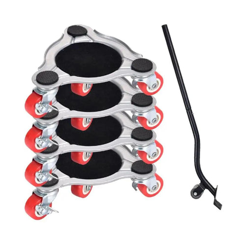 4 Pack Heavy Duty Furniture Movers Dolly With 360 Degree Swivel Wheels For Easy Moving Of Sofas Couches Appliances And Pianos 800 Lb Load Capacity Smooth Rolling Caster Plates and handle.