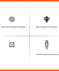 Diagram highlighting features of the Fingerprint Cabinet Lock With Biometric Keyless System For Home And Office Half Second Unlock 360 Degree Detection Durable PC Plus ABS For Child Safety And Secure Storage.