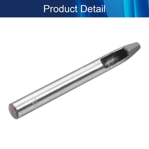 Leather Hole Punch Tool Oval 9x5mm Carbon Steel Hollow Punch for leather crafting, 4-inch silver tool, durable sharp edge