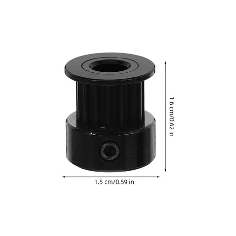 Upgrade Your 3D Printer With These Badass 5pcs Aluminum Alloy Gt2 Timing Belt Pulley Kits Featuring Super Durable 6mm Width Drive Belts And Smooth Bearings For Sturdy DIY Printing projects that print like a dream. black GT2 timing pulley, 5mm bore, 6mm width, 1.5 cm size