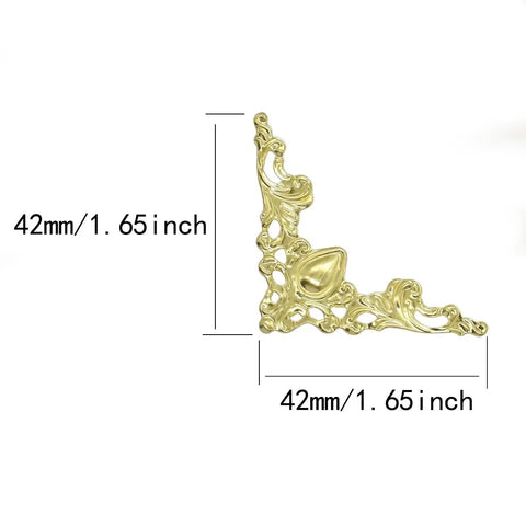 Top Shelf Iron Corner Protectors Sweet Yellow Edge Guards For Books Scrapbooks And Purse Cases Legit Durable Shield Your Gear From Nicks And Damaged Edges Every Single Day, detailed angle view, 42mm size.