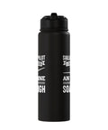 Dope Soaring Sailplane Pilot Water Bottle For Glider Enthusiasts Stainless steel insulated hydration bottle, black design view.