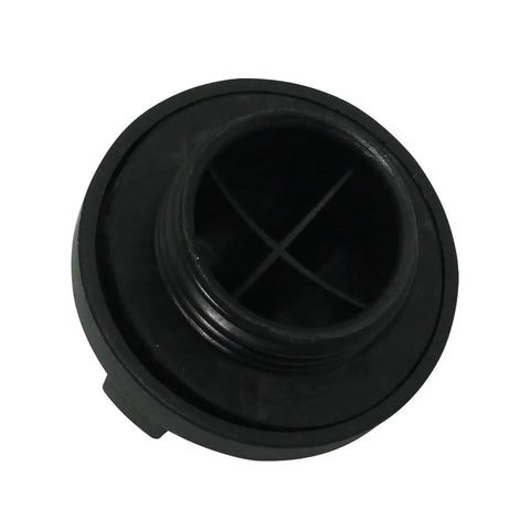 Toyota Engine Oil Filler Cap Replacement Fits Avalon Camry Highlander 4Runner Tacoma Tundra Corolla FJ Cruiser Matrix RAV4 Sienna Solara Venza Yaris Scion Easy Install High Quality Durable Oil Cap, black plastic, view from top