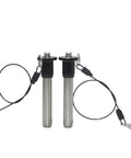 Top Shelf Quick Release Pin Button Handle Ball Lock Plunger Slot Indexing Plunger Durable Stainless Steel Hardware showing two locking pins with safety cables.