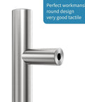 12 Inch Sliding Barn Door Handle Hardware Two Sided Design With Brushed Stainless Steel Pull Handle, flush mount close-up