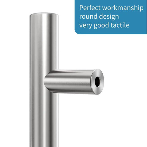 12 Inch Sliding Barn Door Handle Hardware Two Sided Design With Brushed Stainless Steel Pull Handle, flush mount close-up