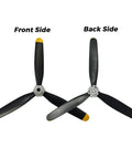 Front and back view of High-Performance 3-Blade RC Plane Propeller Set for F4U Corsair 500mm Brushless 4-Channel Airplane