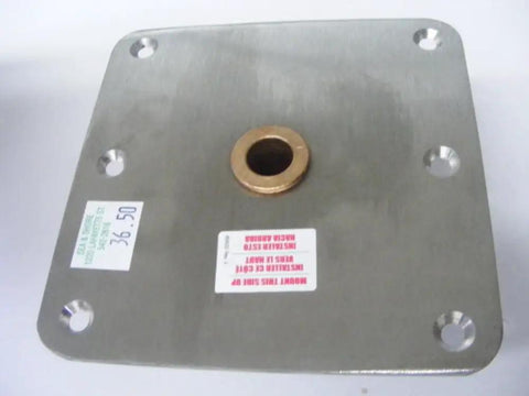 Lock N Pin Stainless Steel Base Plate With Bronze Bushing For Swivl Eze 6773 T 7 By 7 Inches Threaded Bushing Marine Hardware Built Tough For Boat Rail Mounts And Fast Secure Locking, stainless plate with bronze center bushing