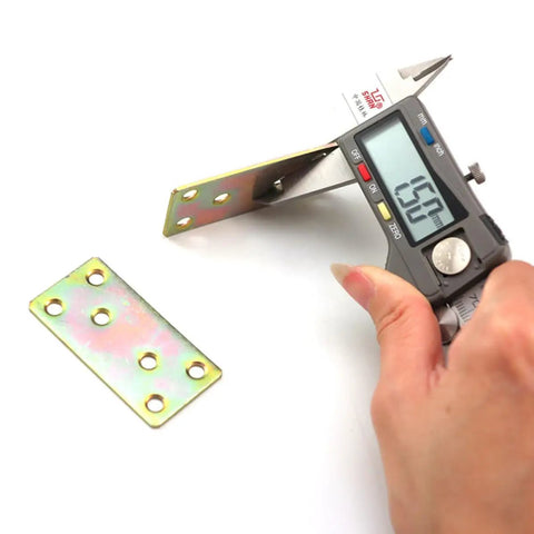 Measuring Heavy Duty 180 Degree Shelf Brackets Iron Corner Supports for wall mounted shelving with digital caliper