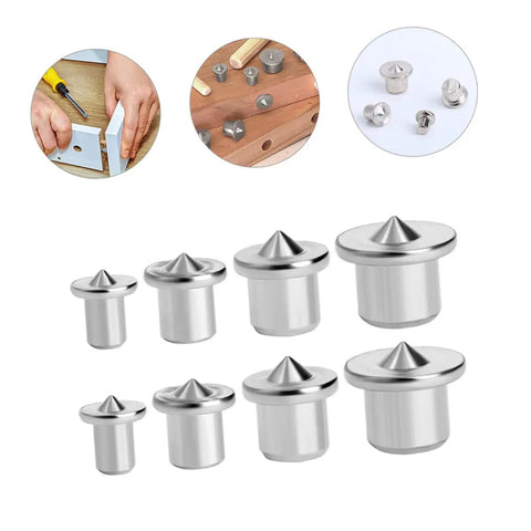 Two Set Dowel Centering Tool Kit For Precise Alignment In Woodworking Projects Dowel Pin Centering Plugs For Accurate Hole Marking Steel Construction Drill Center For DIY Furniture And Carpentry, steel set