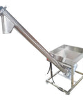 Automatic Screw Powder Feeding Machine Integrating Vibrating Hopper Inclined Conveyor 220V Heavy Duty industrial loader, stainless steel construction.