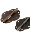 Two Pack Bronze Cabinet Hinges With Screws For Doors And Wood Boxes, Sturdy Bronze Finish, Easy Install Butt Hinge Set on white background