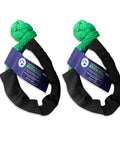 Soft Shackle Recovery Kit 2 Pack 1/2 Inch By 22 Inch Off Road Tow Kit With Tow Straps And Tow Hooks Heavy Duty Synthetic Rope Green