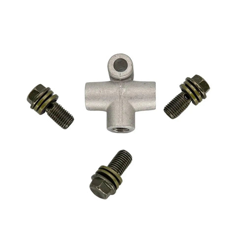 Heavy Duty Hydraulic Brake Hose Fittings 3 Way T For ATV Dirt Bike Offroad Quad UTV steel connector with bolts