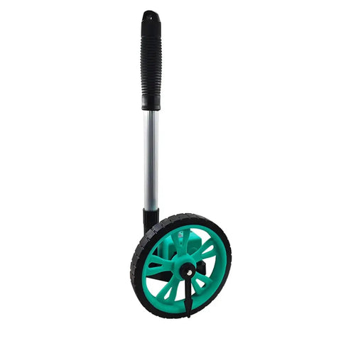 Mechanical Digital Roller rangefinder, manually Pushed rangefinder Wheel with green wheel and ergonomic handle for measuring.