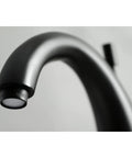 Close view of Millennium Widespread Lavatory Faucet 8 To 16 Inches With Solid Brass Build in Brushed Nickel Finish, spout detail