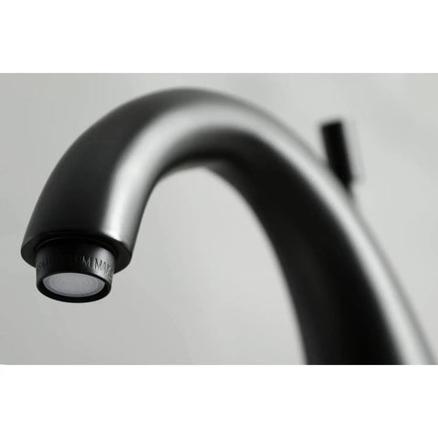 Close view of Millennium Widespread Lavatory Faucet 8 To 16 Inches With Solid Brass Build in Brushed Nickel Finish, spout detail